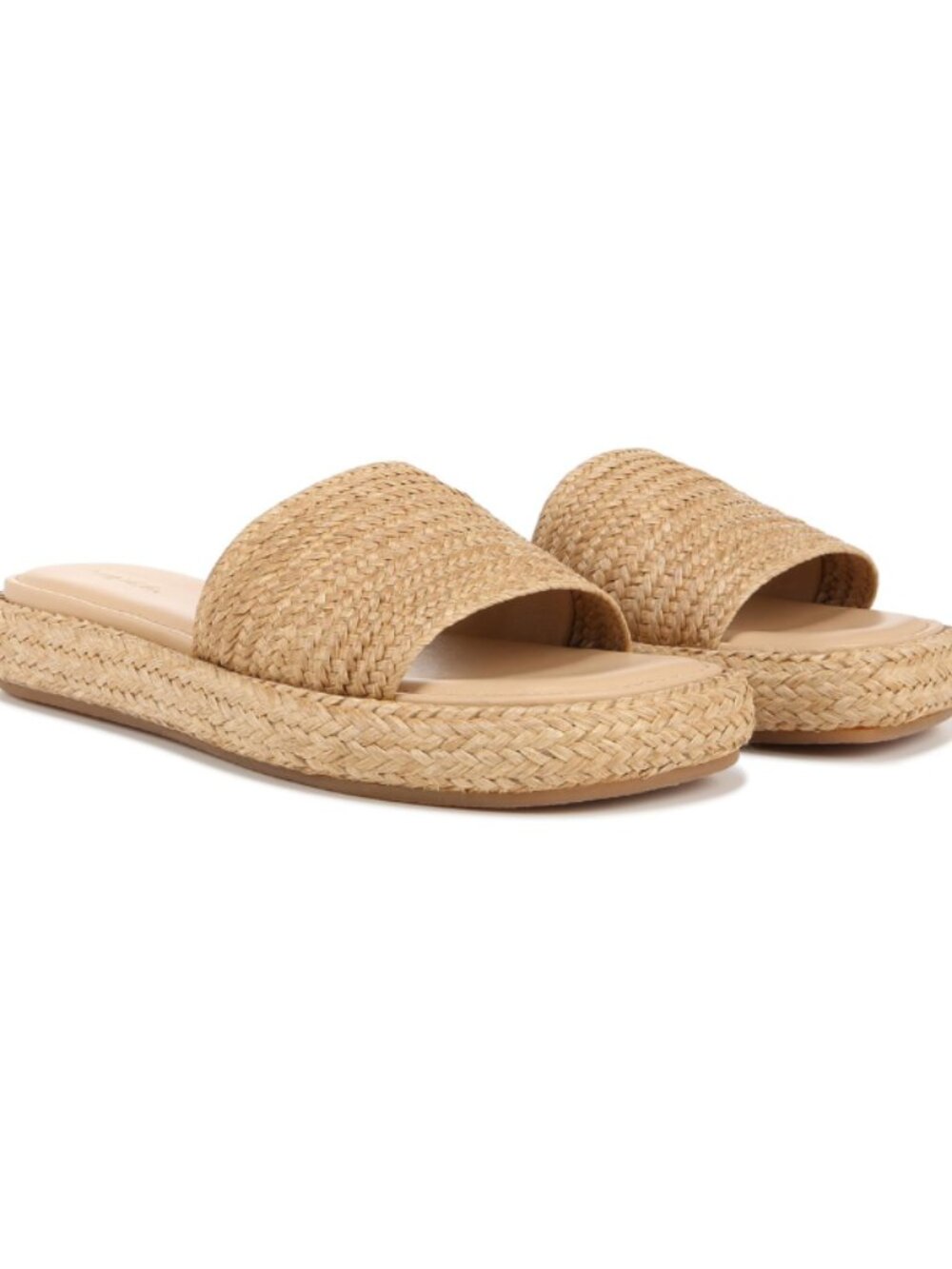 Vince Eva Platform Slide Sandals Women's Toasted Wheat Raffi M, Leather NWT